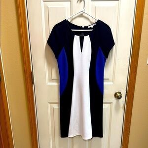 Studio One New York Elegant Black and Blue Colorblock Dress size 12